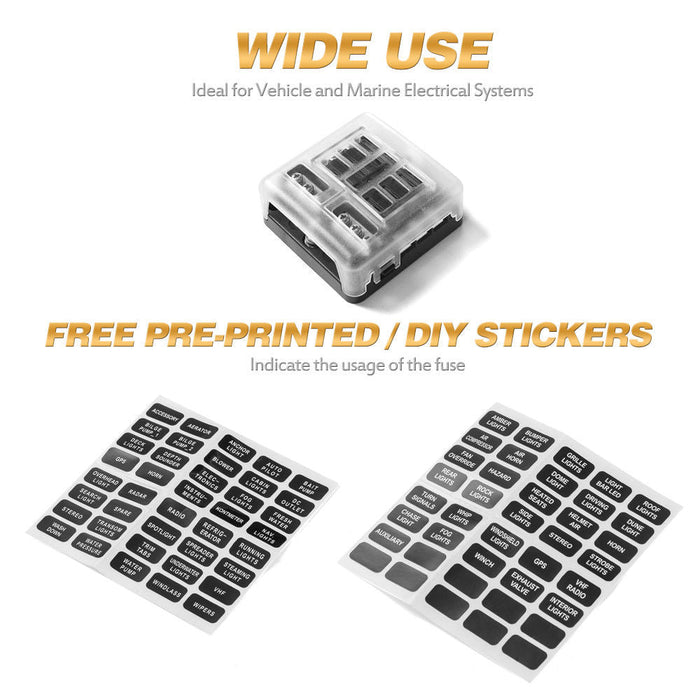 6-Way Blade Fuse Block Box Holder
