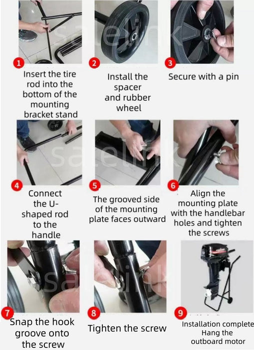 Outboard Motor Trolley Stand Transport Suits Up To 30Hp Engine Carrier Stand
