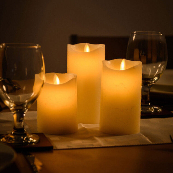 16cm LED Flickering Candle Flame Led Flameless Wax Mood Candle Battery Operated Safe
