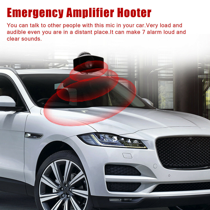 12V 110dB Air Horn Siren Car Emergency Siren + MIC Speaker