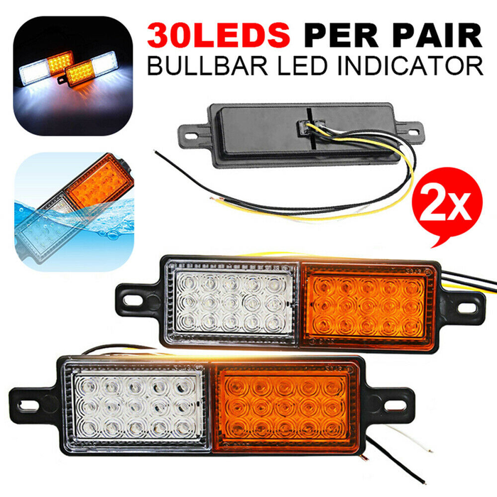 Pair LED Bullbar Indicator Tail Lights Front Park DRL Light For ARB TJM Lamp