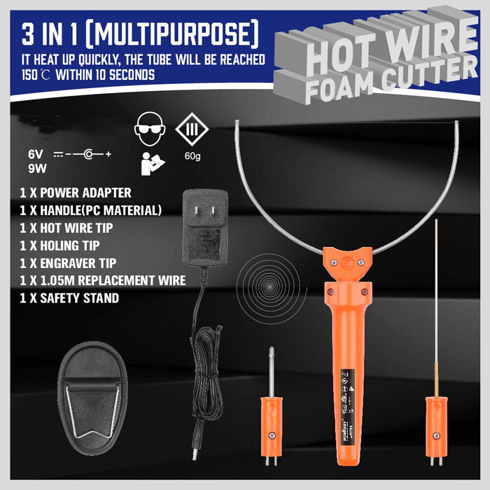 3-in-1 Hot Wire Foam Cutter Kit with Engraving Tool & Styrofoam Knife