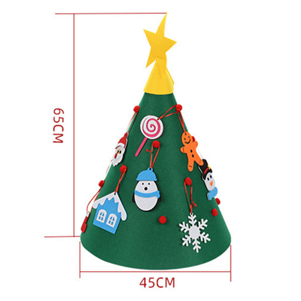 DIY Felt Christmas Tree Set with Removable Ornaments for Kids