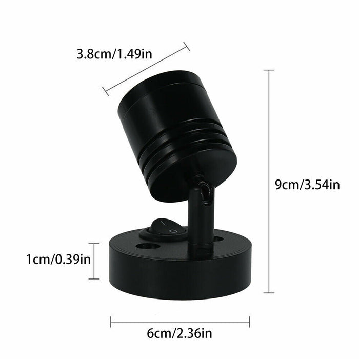 2 Pack 12V LED Interior Reading Spot Lights with Switch for Caravan, Camper & Boat