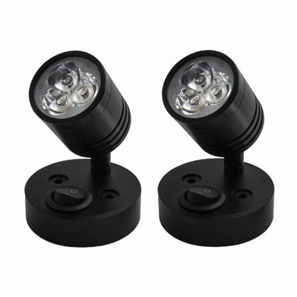 2 Pack 12V LED Interior Reading Spot Lights with Switch for Caravan, Camper & Boat