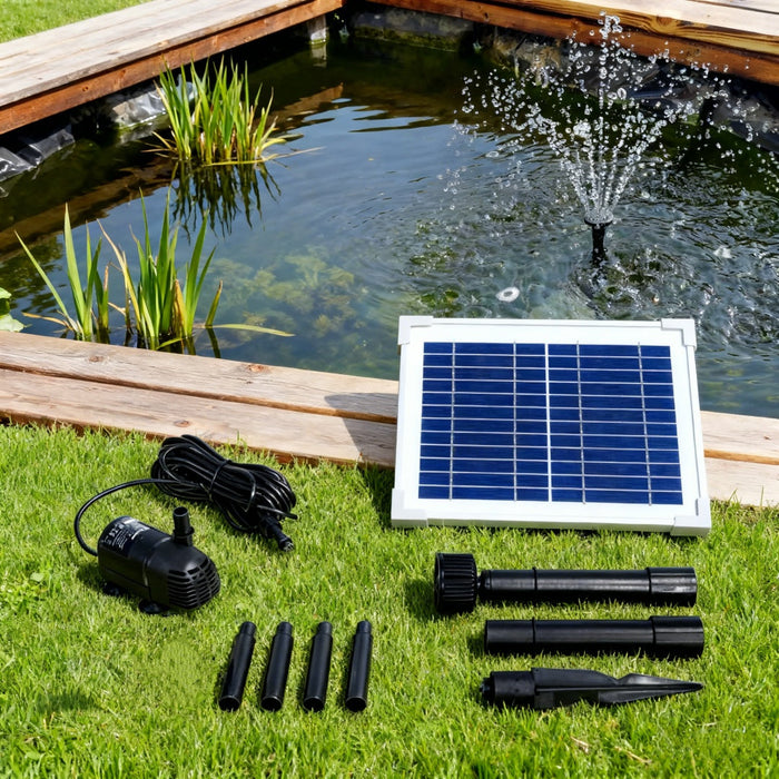 5w Solar Powered Submersible Water Pump Kit Garden Pond Panel
