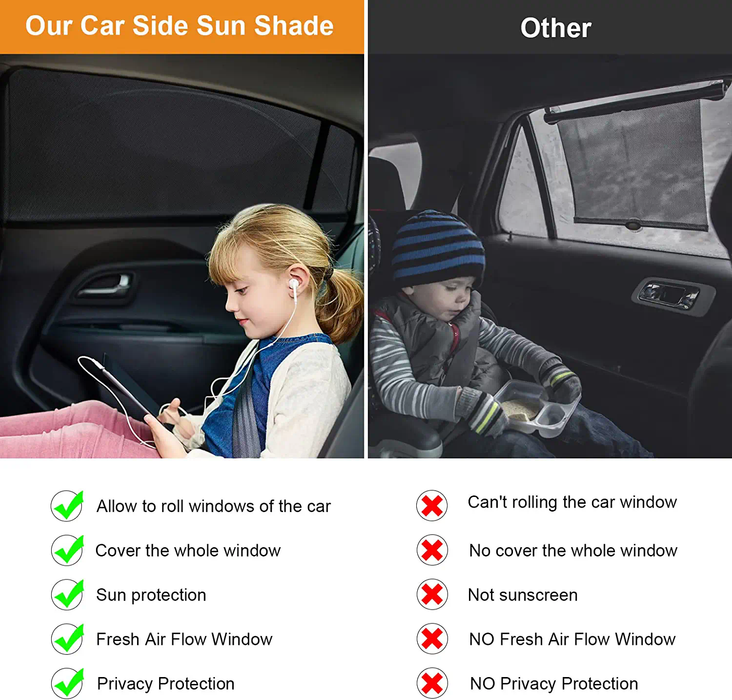 Sedans Rear Windshield 2 Pack Breathable Zip Retractable Mesh Rear Window Sedan — Off The Back