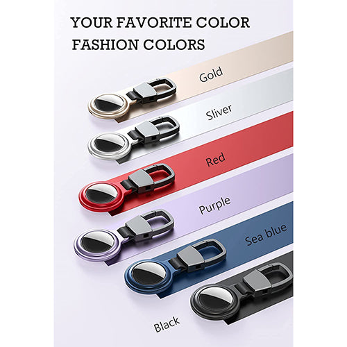 Magnetic Metal Air Tag Protective Case Keychain Gold