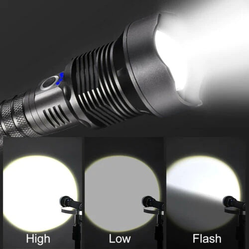 3000 Lumen LED Tactical Zoom Flashlight