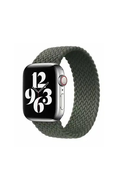 Green Solo Loop Nylon Band for Apple Watch 42/44/45mm - Stretchable, Adjustable, Sweat-Resistant & Water-Resistant