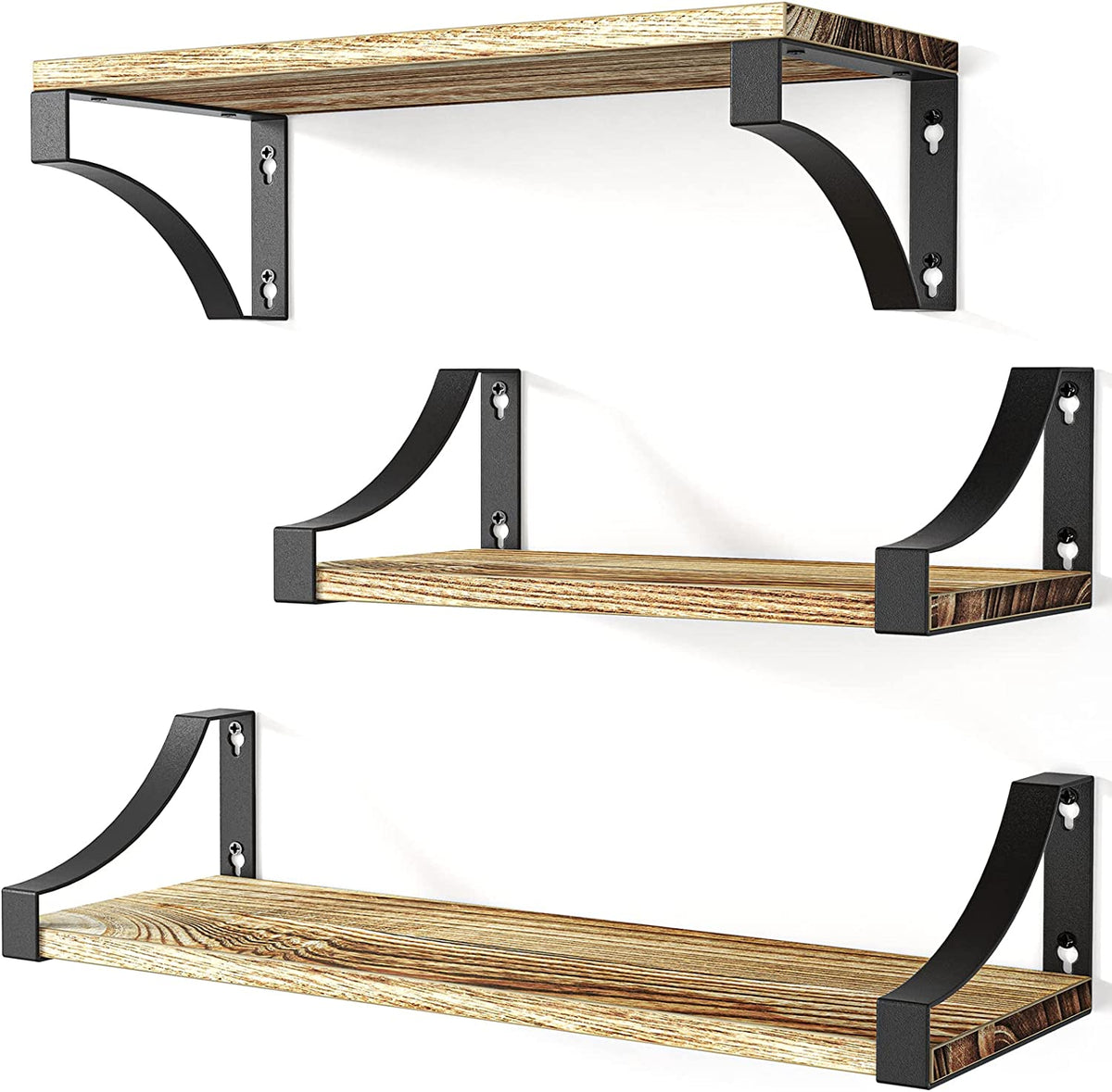 Wall Mounted Floating Shelves Set Of 3 Natural — Off The Back