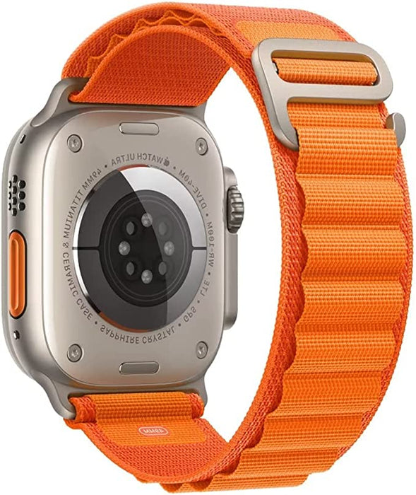 Breathable Woven Alpine Band Strap for Apple Watch - Orange, Compatible with 42MM/44MM/45MM/49MM