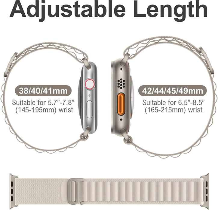 Breathable Woven Alpine Band Strap for Apple Watch - Orange, Compatible with 42MM/44MM/45MM/49MM