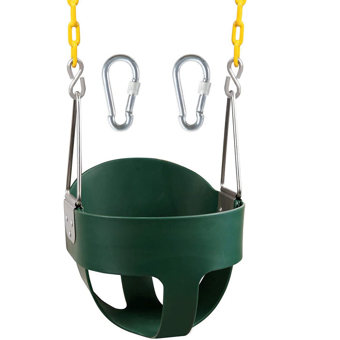 Full Bucket Toddler Swing With Coated Chains
