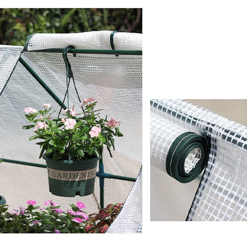 Mini Garden Greenhouse with Roll Up Curtains - 120cm