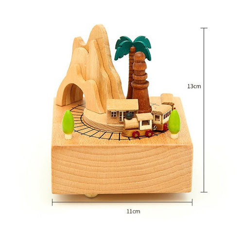 Musical Box With Moving Train Mountain Tunnel