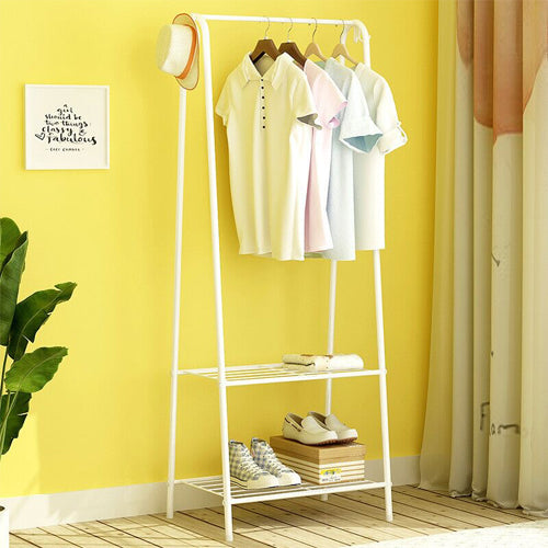 Entryway Clothes Rack Storage With Shelf