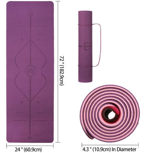 Yoga Mat With Alignment Marks Purple — Off The Back