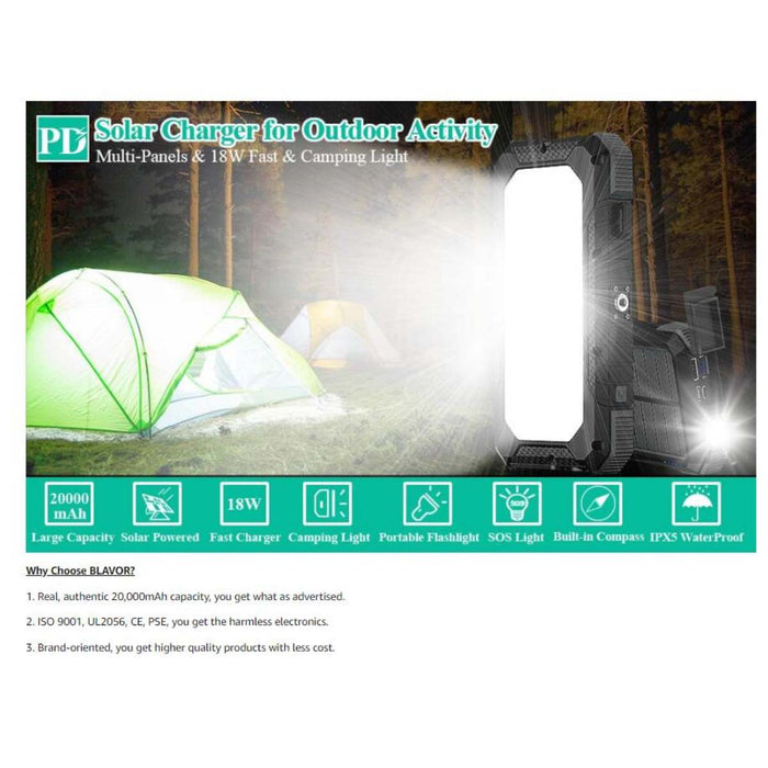 20000mAh Solar Charger Power Bank