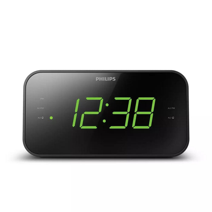 Philips Large Display Digital  Clock Radio Black