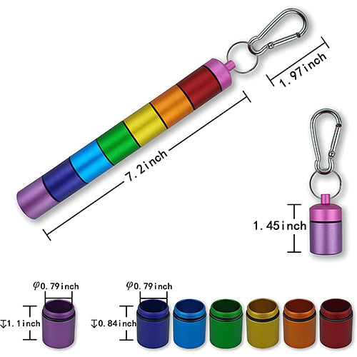 7 In 1 Metal Rainbow Pill Box Drop Proof & Shockproof