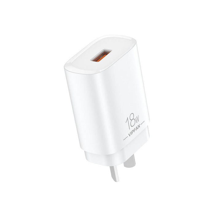 A white Urban Spec 18W Super Fast USB Wall Adapter with QC3.0 port.