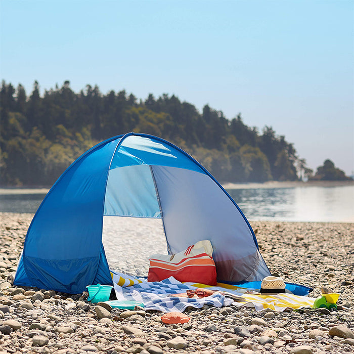 Instant Easy Pop Up Beach Tent Sun Shelter Blue