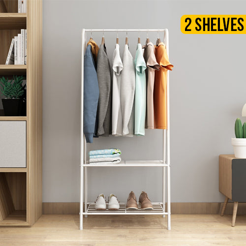 Entryway Clothes Rack Storage With Shelf