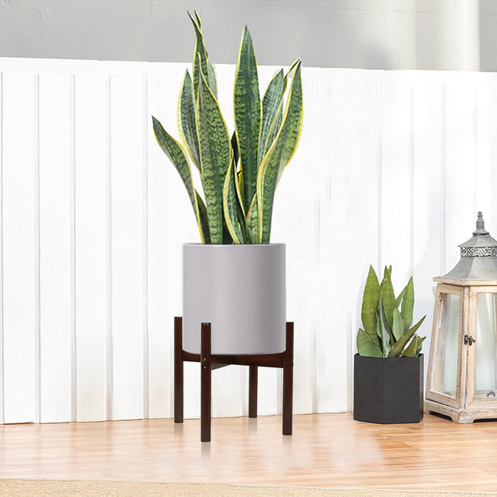 Mid Century Bamboo Indoor Plant Stand 40cm