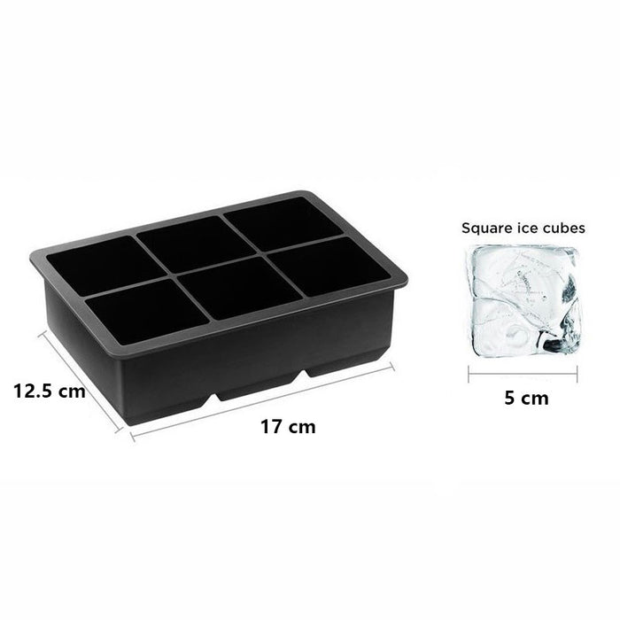Silicone 6 Ice Cube Molds 2 Pack
