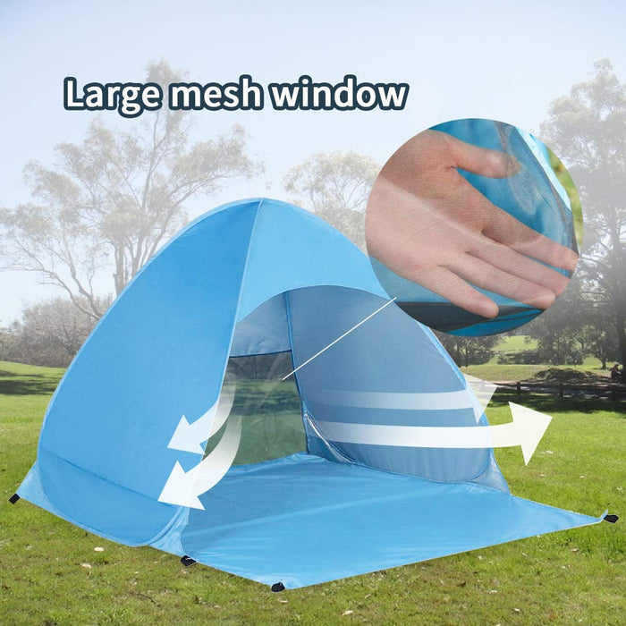 Instant Easy Pop Up Beach Tent Sun Shelter Blue