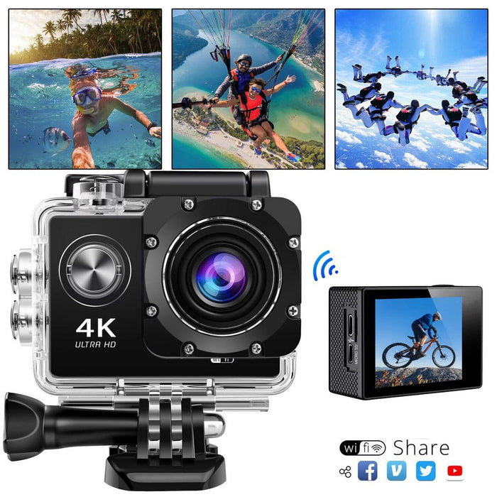 Extreme Sports+ 4K UHD Wifi Action Camera Black