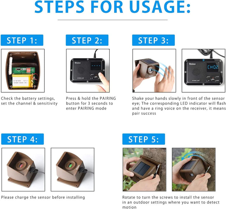 Solar Motion Sensor Driveway Alert System