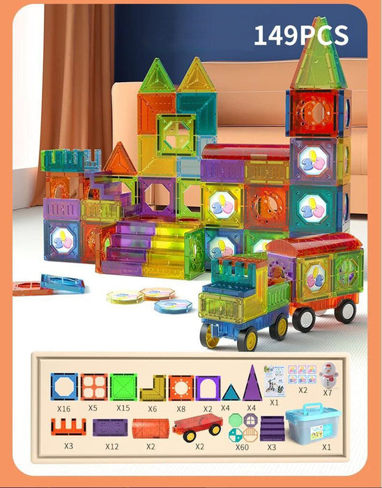Color Window Magnetic Building Block Puzzle Toys 56 Pcs