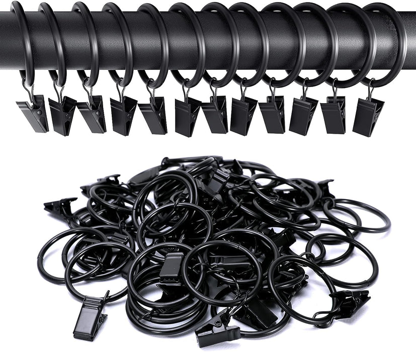 30 Pack Curtain Rings with Clips Hooks
