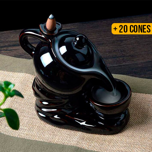 Ceramic Waterfall Backflow Incense Burner Teapot