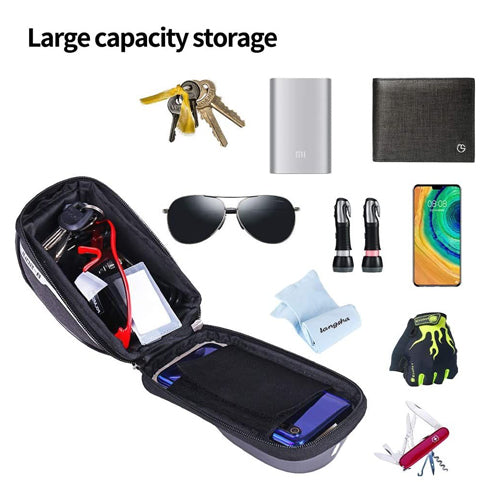 Bike Handlebar Phone Holder Bag Blue