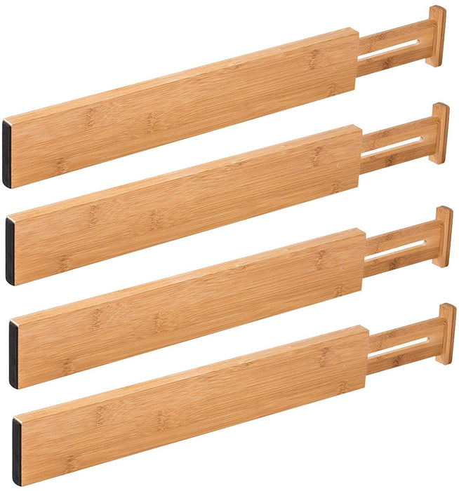 Bamboo Drawer Divider Organizers Expandable & Adjustable