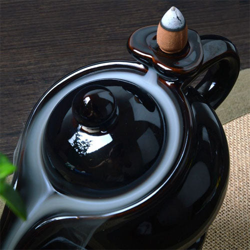 Ceramic Waterfall Backflow Incense Burner Teapot