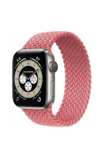 Stretchable Pink Nylon Solo Loop Watch Band for Apple Watch 38/40/41mm - Skin-Friendly, No Buckle or Scratch, Water/Sweat-Resistant