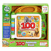 Leapfrog 100 Animals Book packaging showing a colorful book with animal illustrations and a green and orange background.