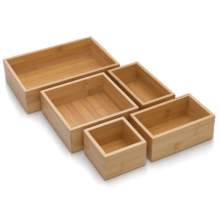 Bamboo Drawer Organiser Storage Boxes — Off The Back