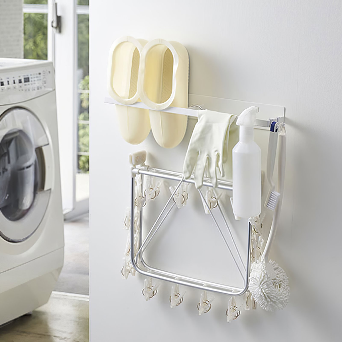 Magnetic Washing Machine Hanging Rack White — Off The Back