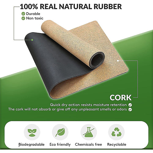 Natural Cork Yoga Mat with Anti Skid