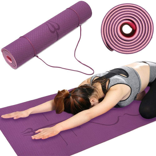 Yoga Mat With Alignment Marks Purple — Off The Back
