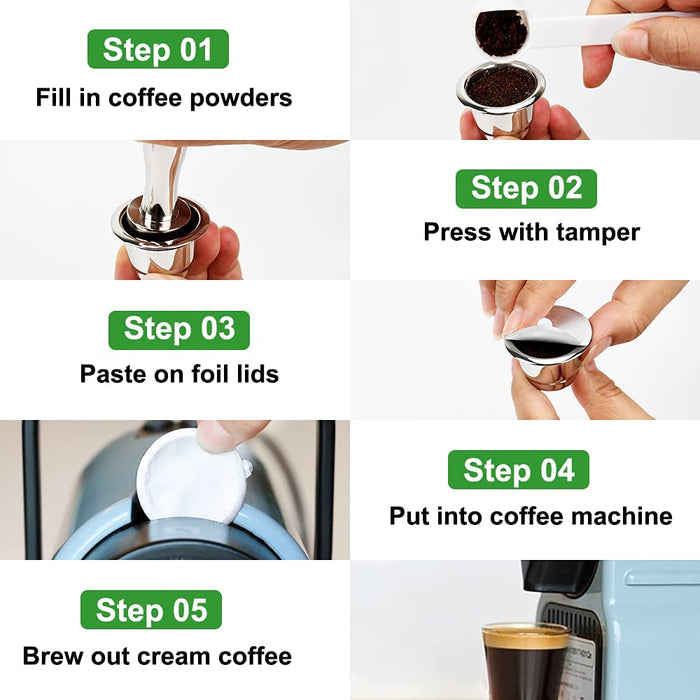 Refillable Nespresso Capsules Foil Lids 100 Pack