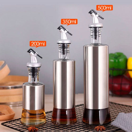 Stainless Steel Sauce Dispenser Bottles - 3 Piece Set