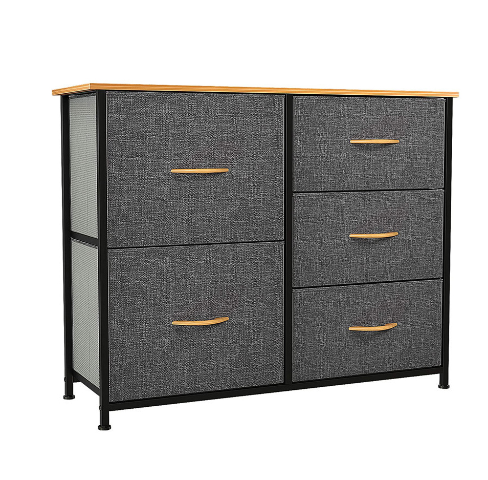 Steel Frame Fabric Storage Tower 5 Drawers