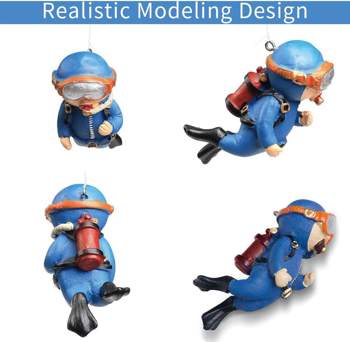 Blue Diver Fish Tank Ornament 2 Piece — Off The Back