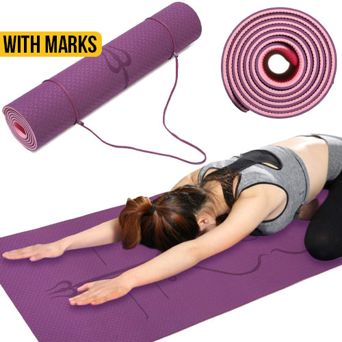 Yoga Mat With Alignment Marks Purple — Off The Back